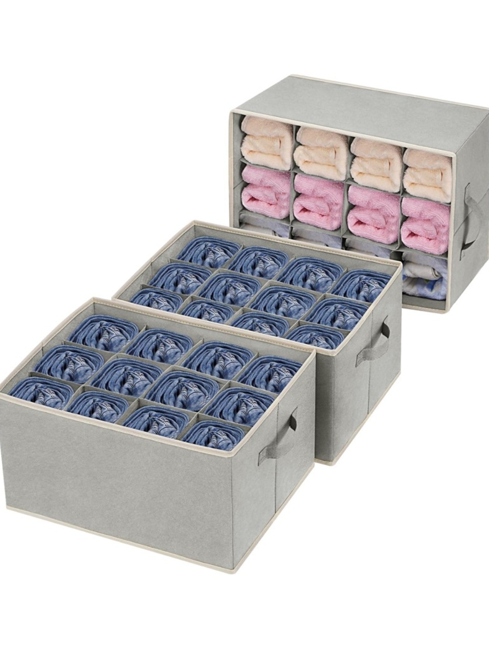 Amazon Gray Fabric Large Organizers-3 Pack